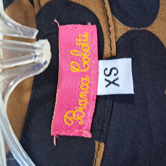 Bianca Coletti lightweight silk button-up shirt mini dress - XS - black and gold - Picture 2 of 5